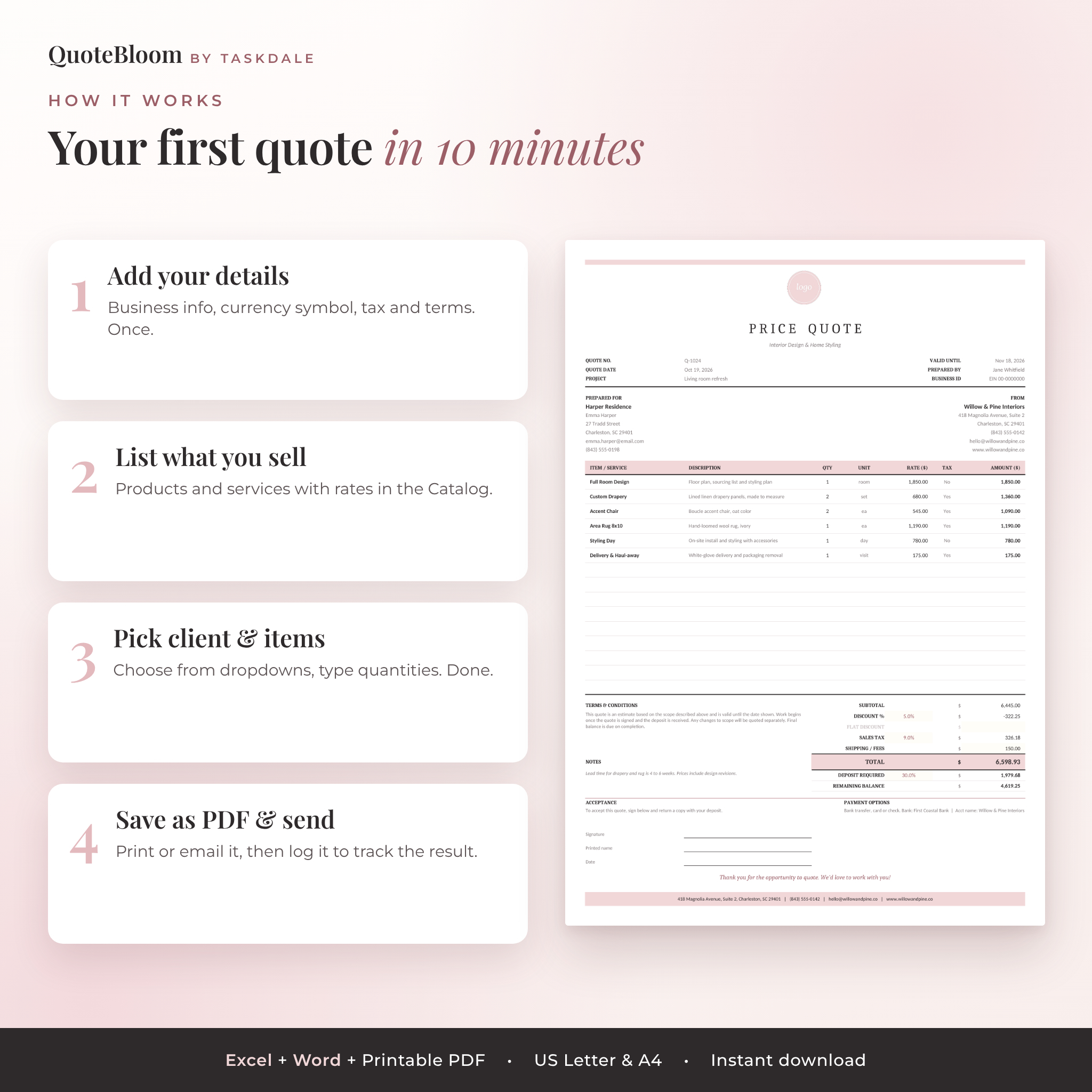 How the quote template works in 4 steps