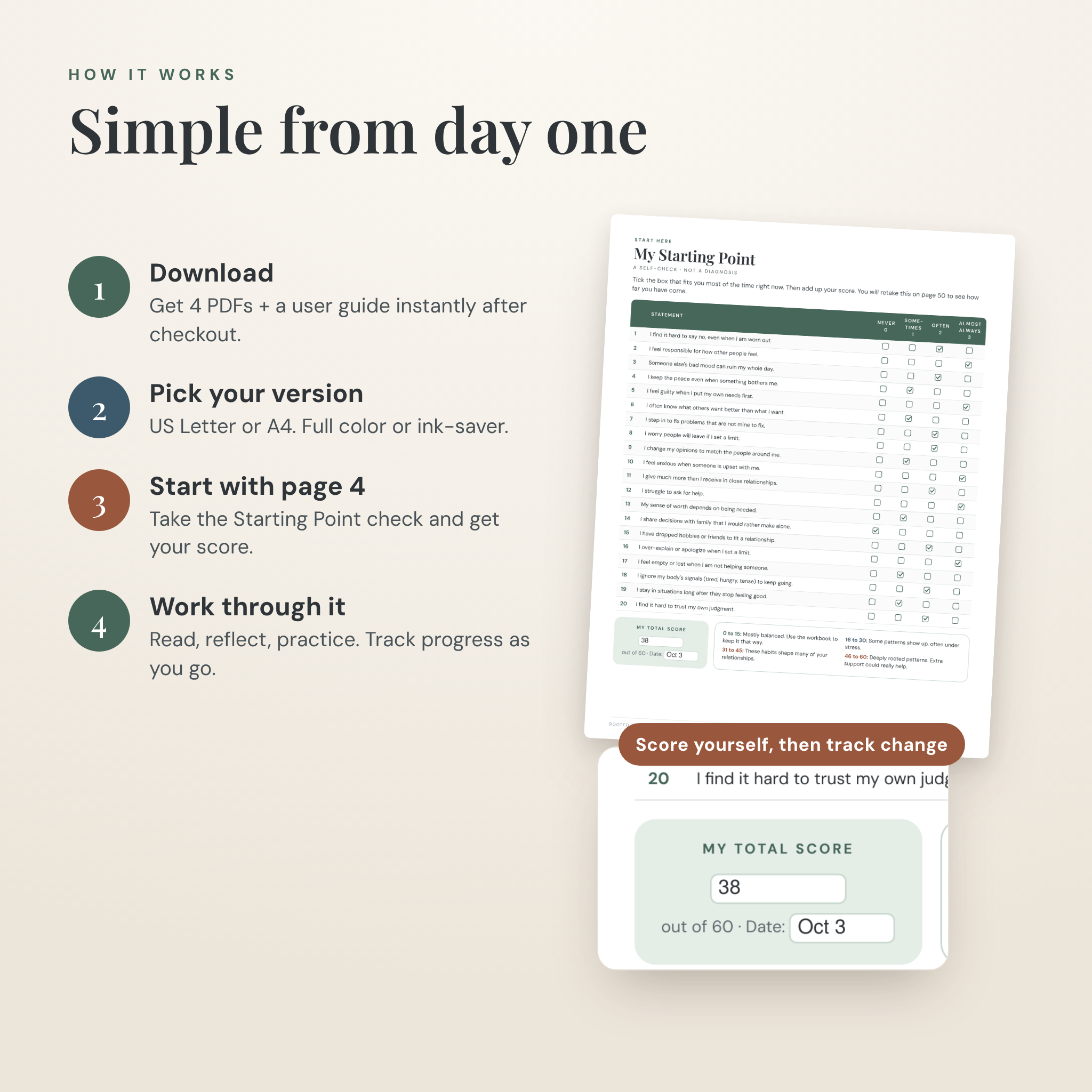 Rooted Together Codependency & Boundaries Workbook | 56-Page Fillable Healthy Relationships Worksheets for People-Pleasing, Enmeshment & Self-Trust | US Letter & A4 PDF - Image 6