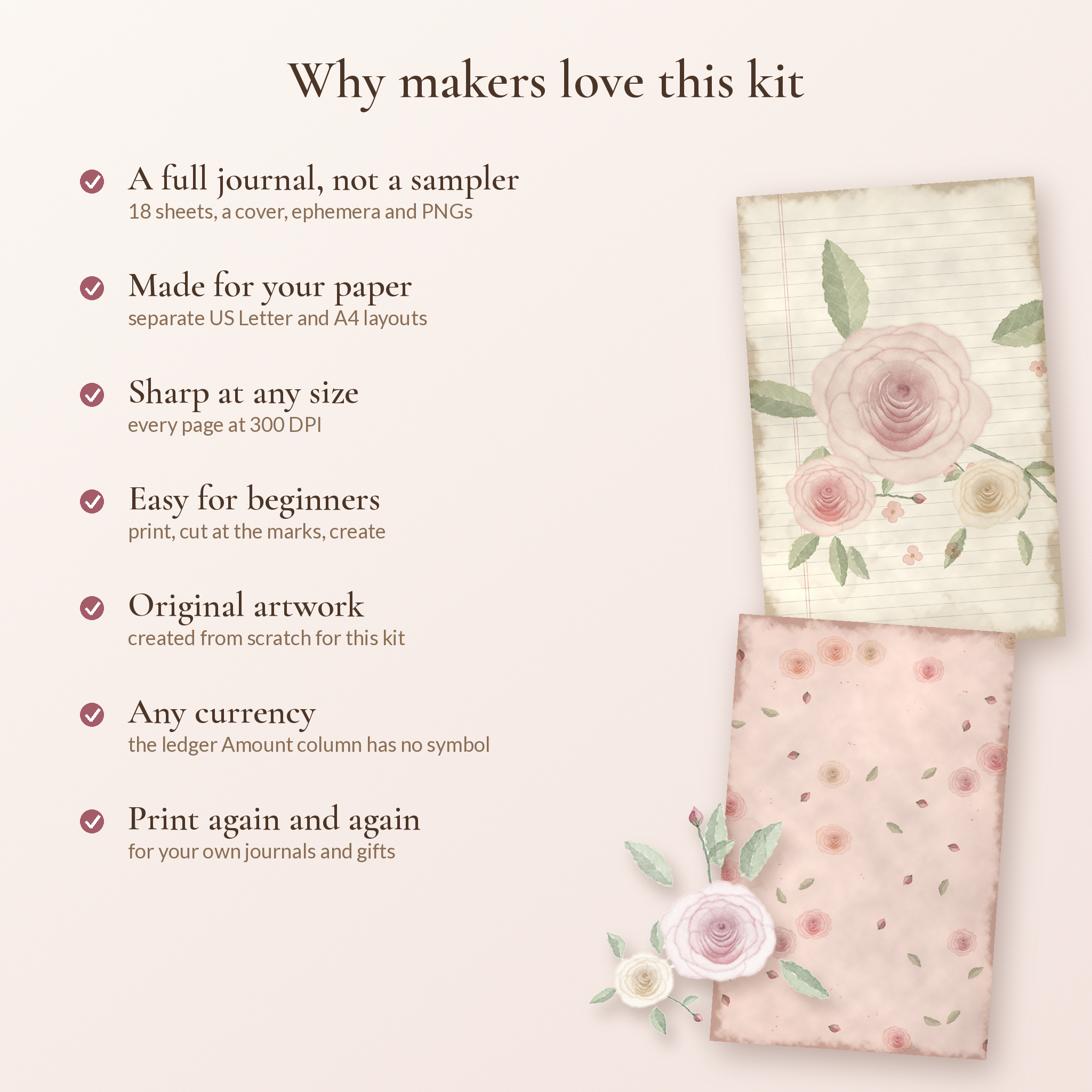 Why makers love the Rosewater Keepsake vintage rose junk journal kit