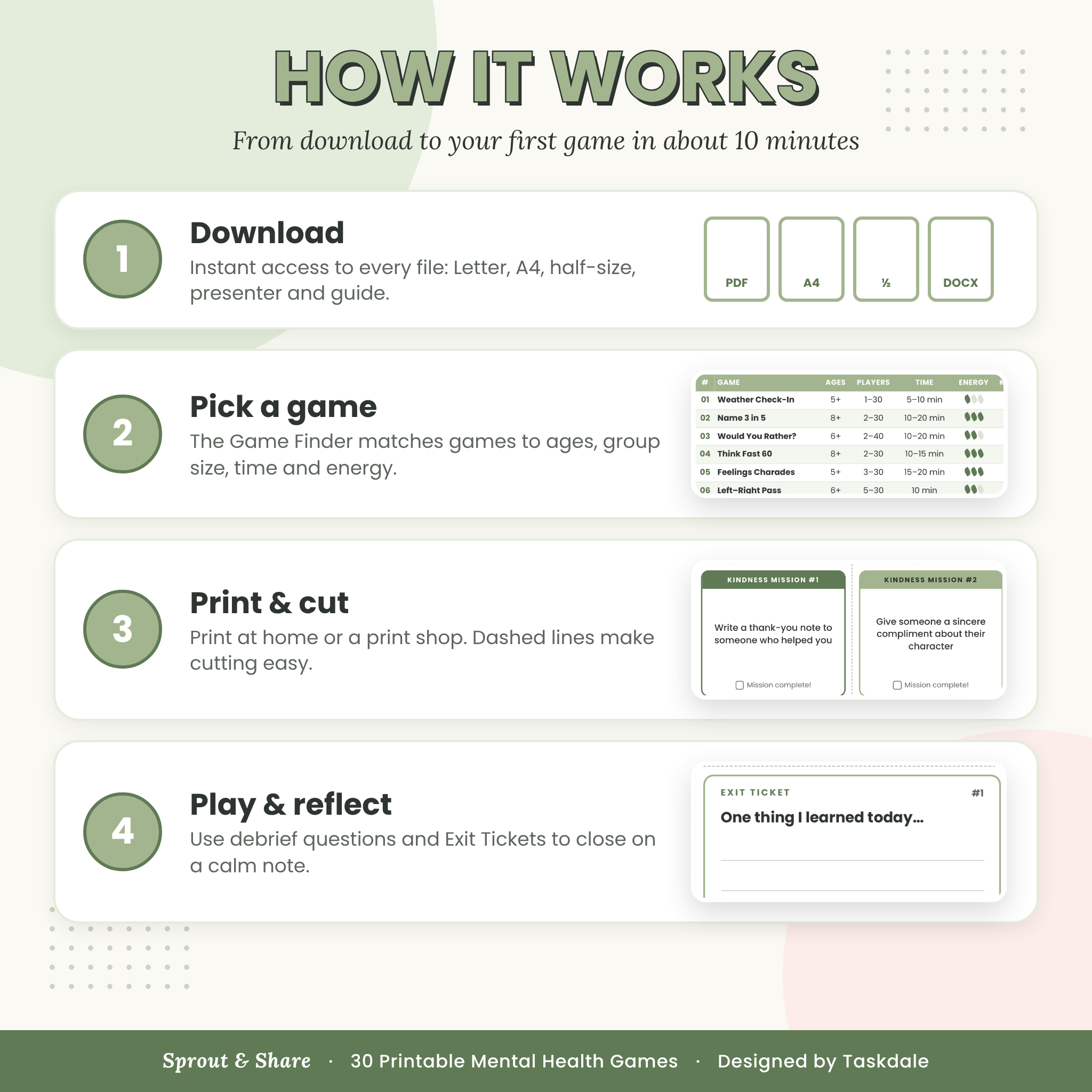 Mental Health Games Bundle – 30 Printable Therapy Group Activities & Wellness Games for Kids, Teens, Adults & Seniors | Sprout & Share - Image 6