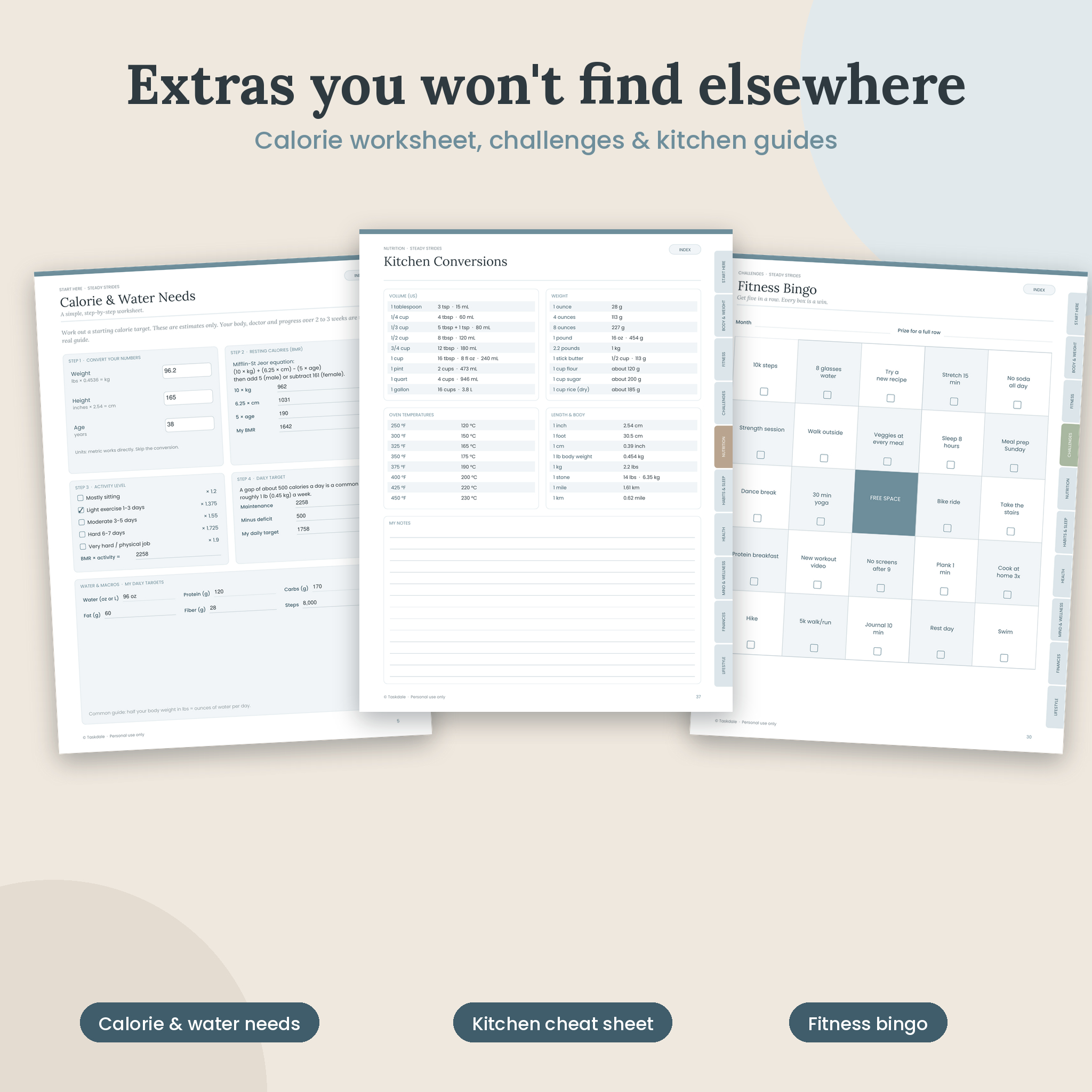 Steady Strides Weight Loss Planner Printable & Fillable PDF | Fitness, Meal, Habit & Calorie Tracker Journal - Image 7