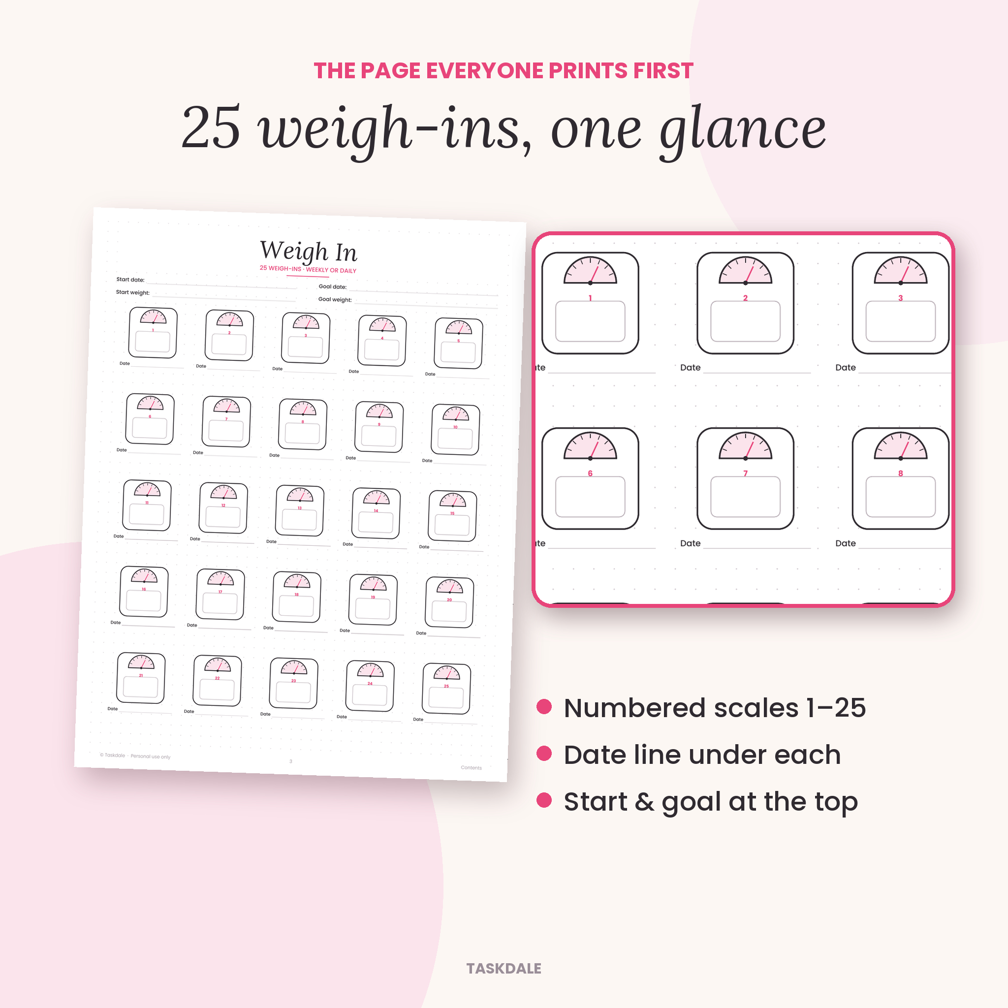 Step On Weigh-In Journal – Printable Weight Loss Tracker - Image 2