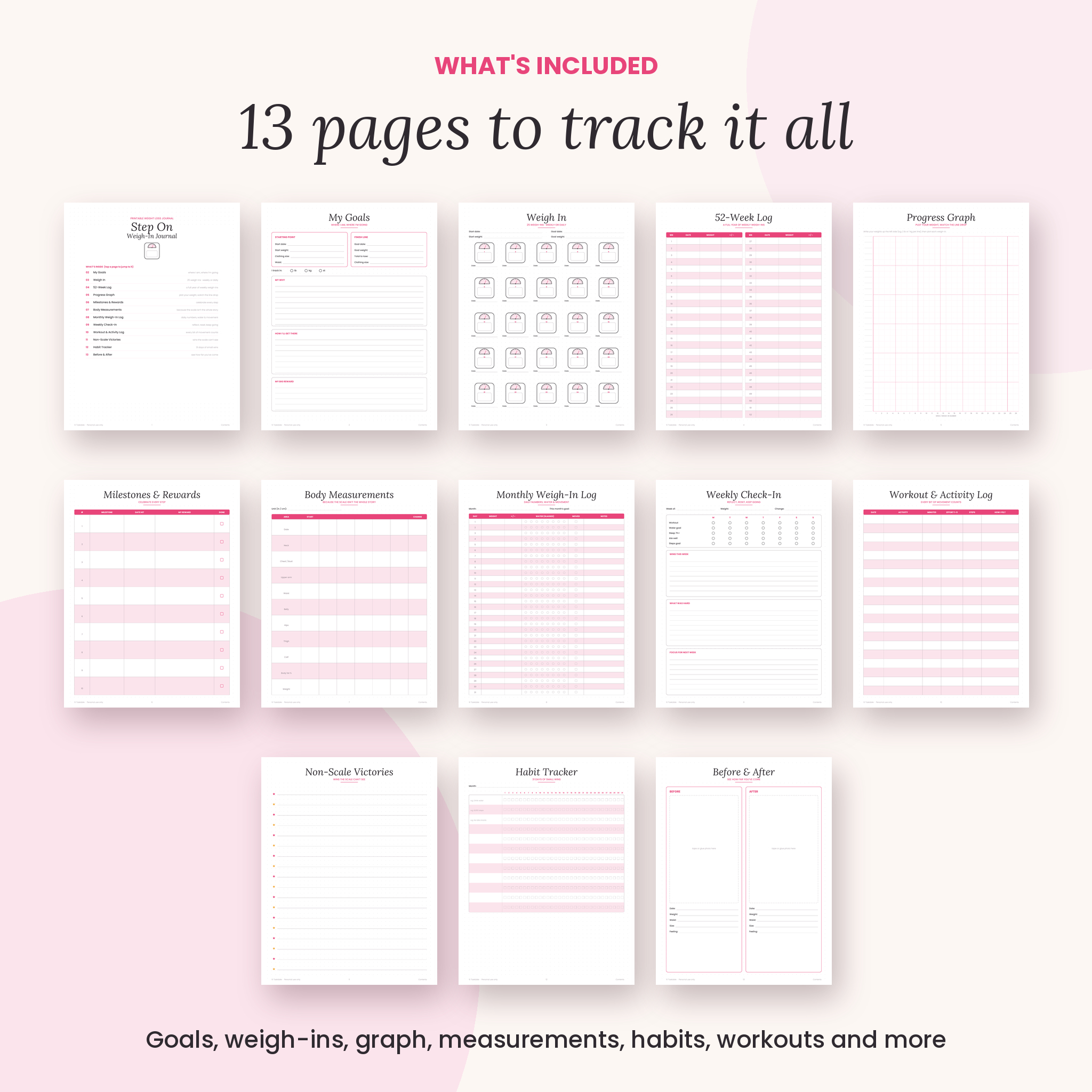 Step On Weigh-In Journal – Printable Weight Loss Tracker - Image 3