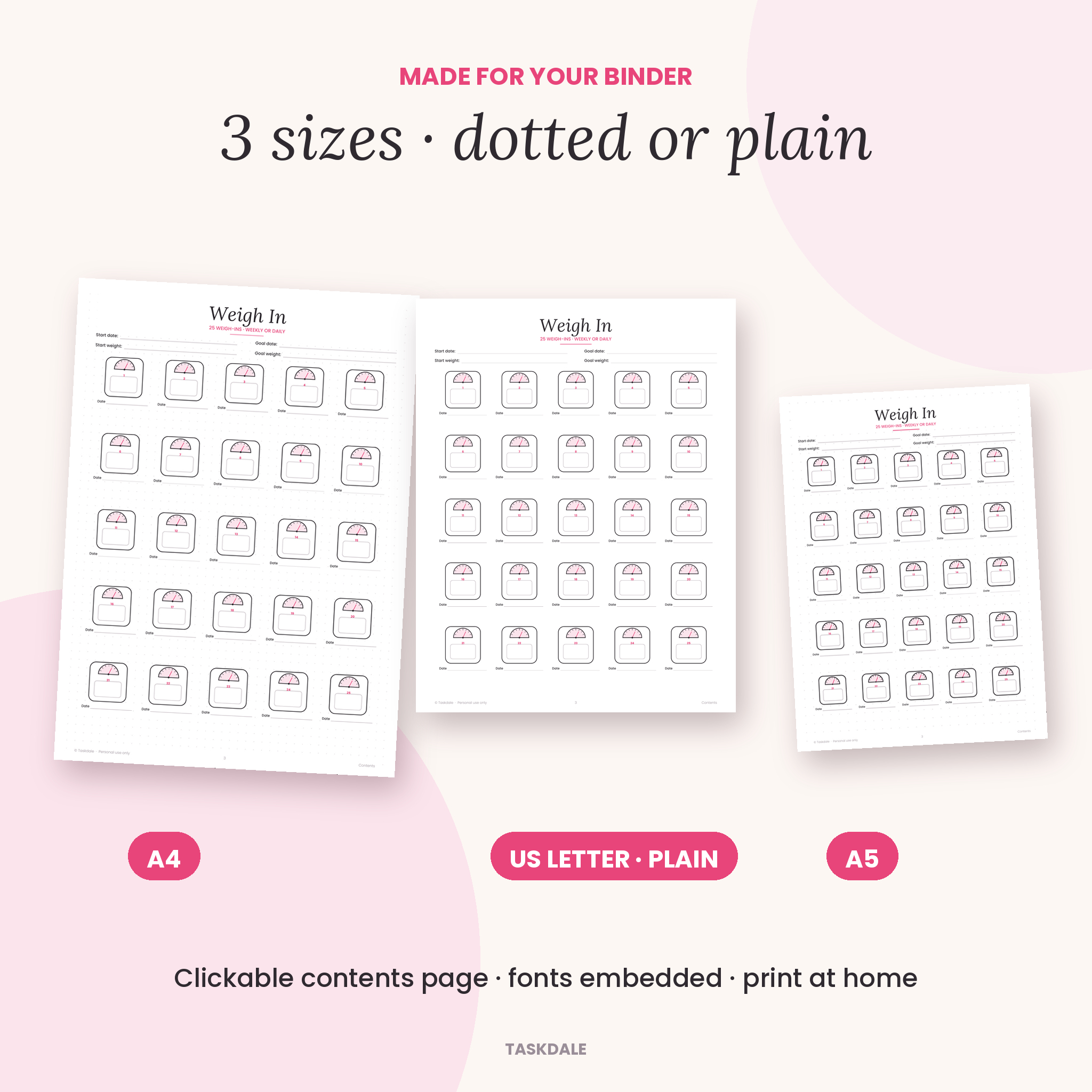 Step On Weigh-In Journal – Printable Weight Loss Tracker - Image 7