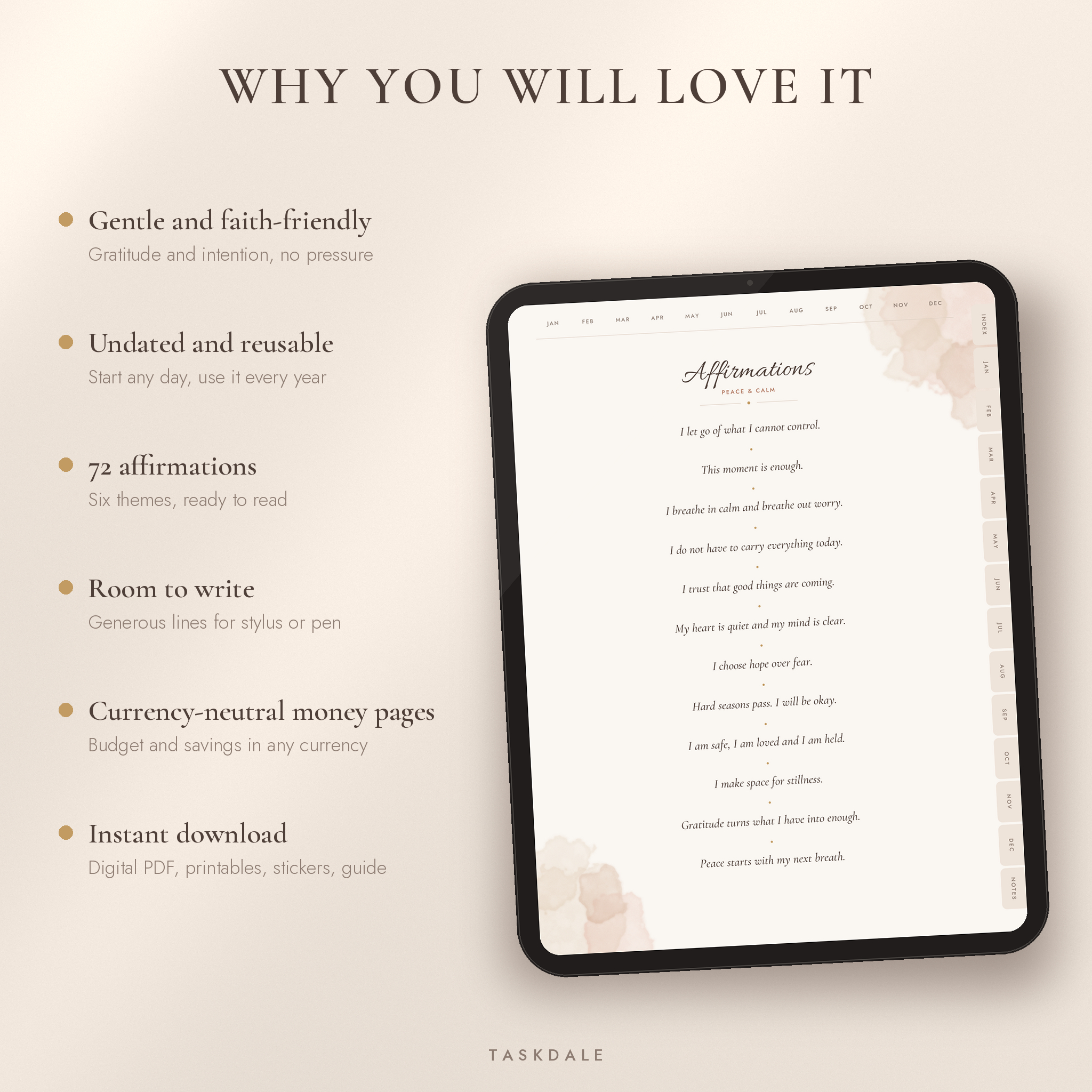 Sunlit Path Vision Journal | Undated Digital Goal, Gratitude & Affirmation Journal for GoodNotes with Vision Board, Habit Tracker, Stickers + Printable US Letter & A4 - Image 8