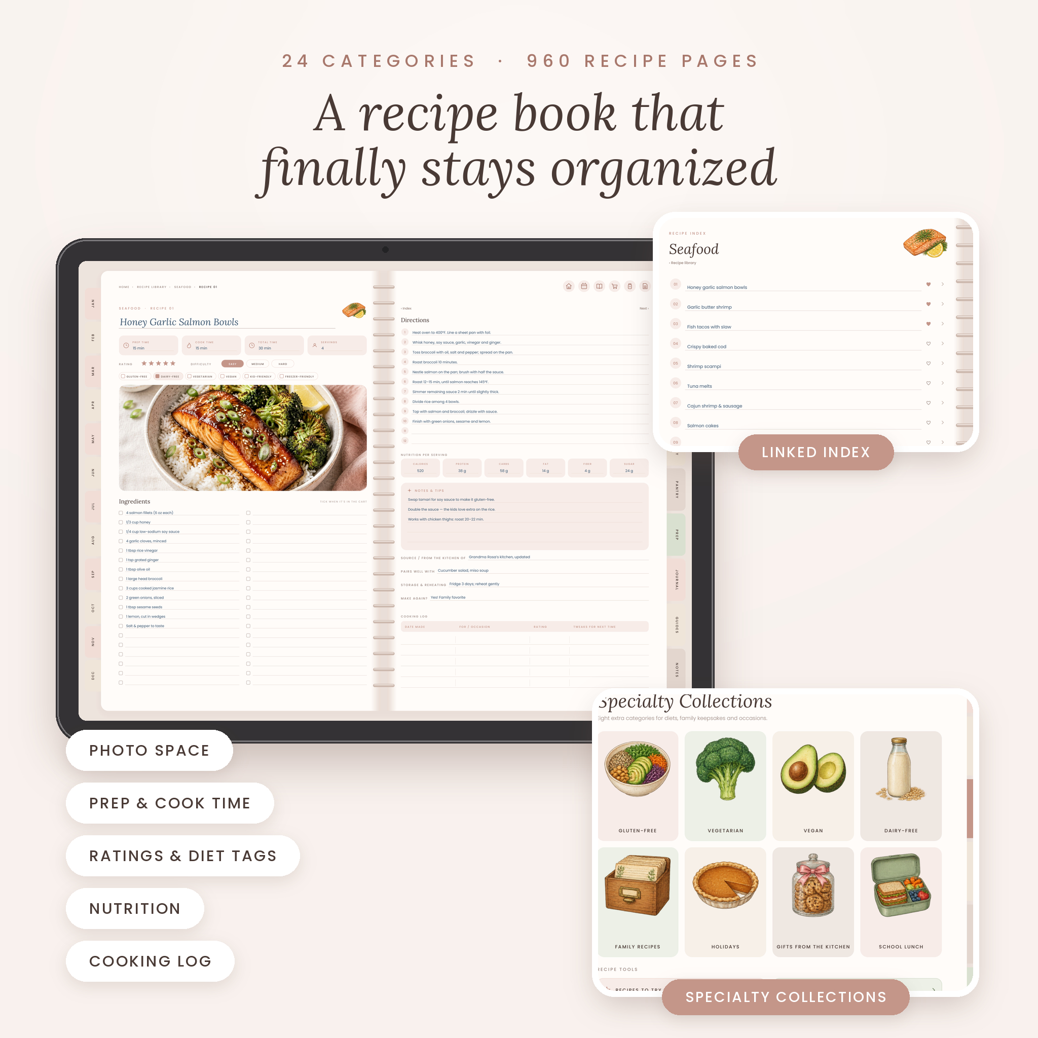Supperwell digital recipe book with 960 linked recipe pages