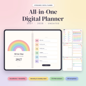 Taskdale All-in-One Digital Planner 2027, 2028 and Undated
