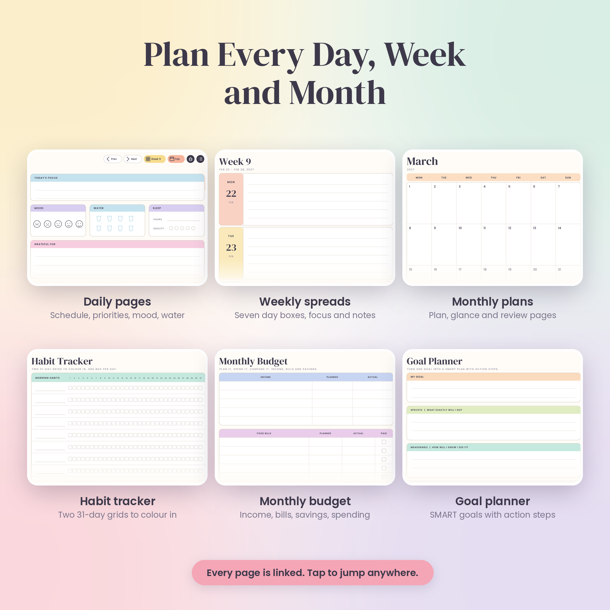 Taskdale All-in-One Digital Planner 2027, 2028 and Undated - preview 2