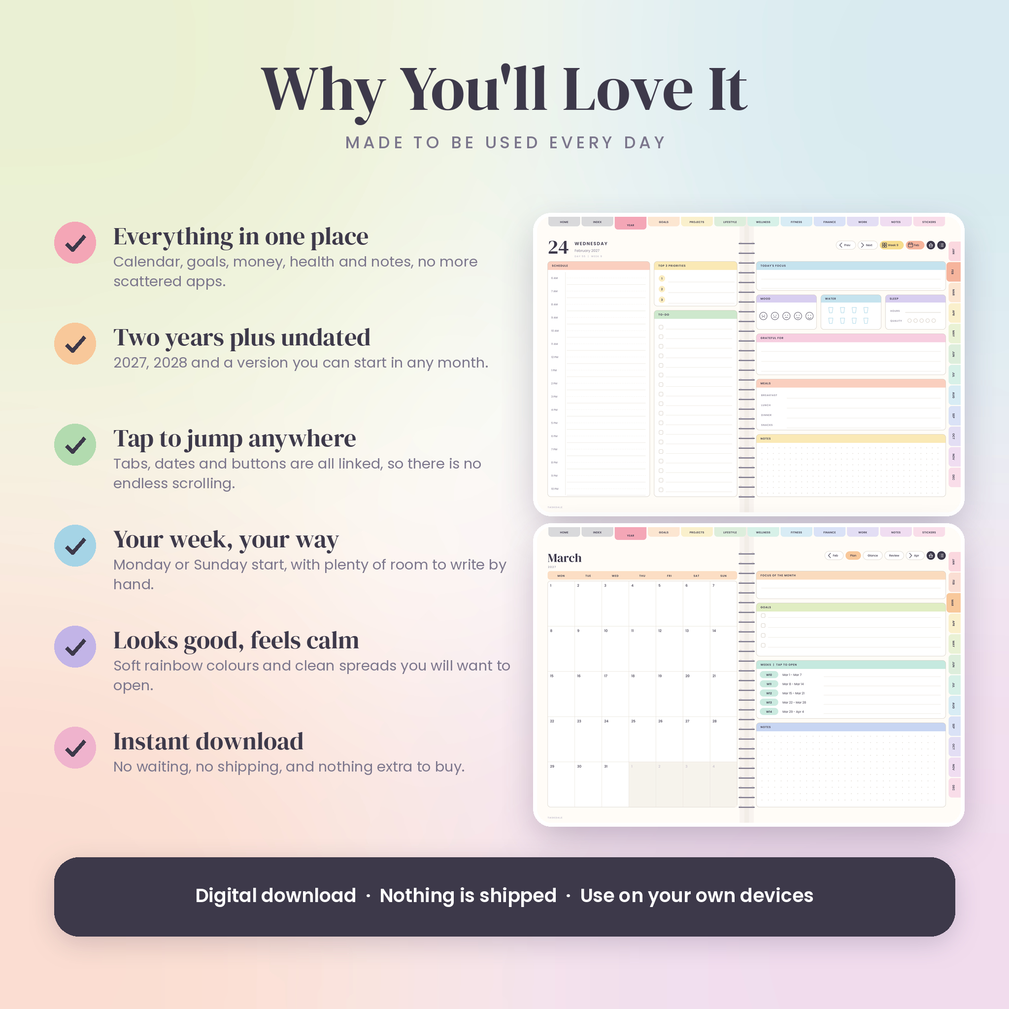 Taskdale All-in-One Digital Planner 2027, 2028 and Undated - preview 8