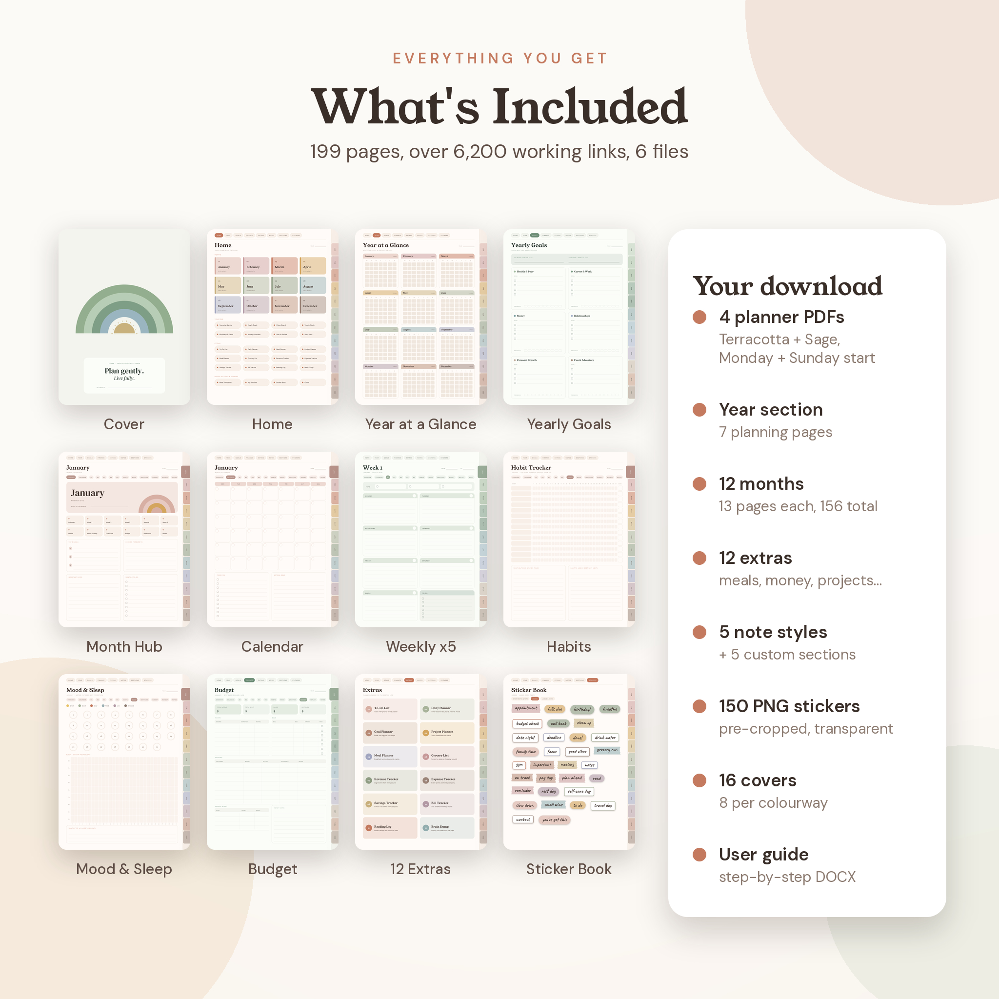 Terra Undated Digital Planner for GoodNotes and Notability - preview 2