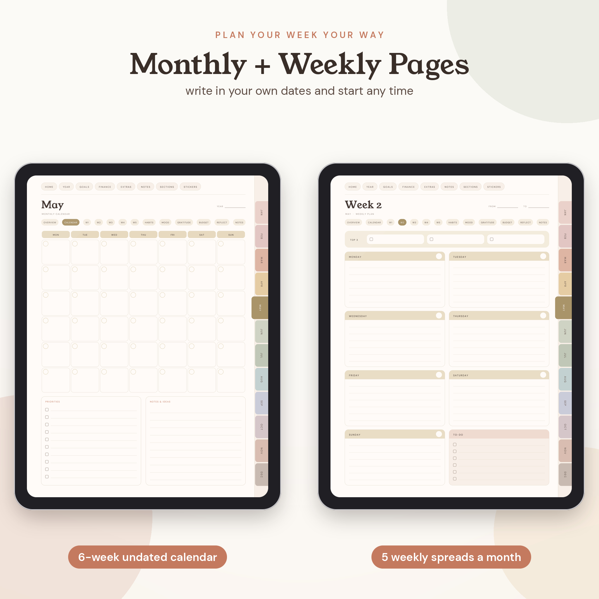 Terra Undated Digital Planner for GoodNotes and Notability - preview 4