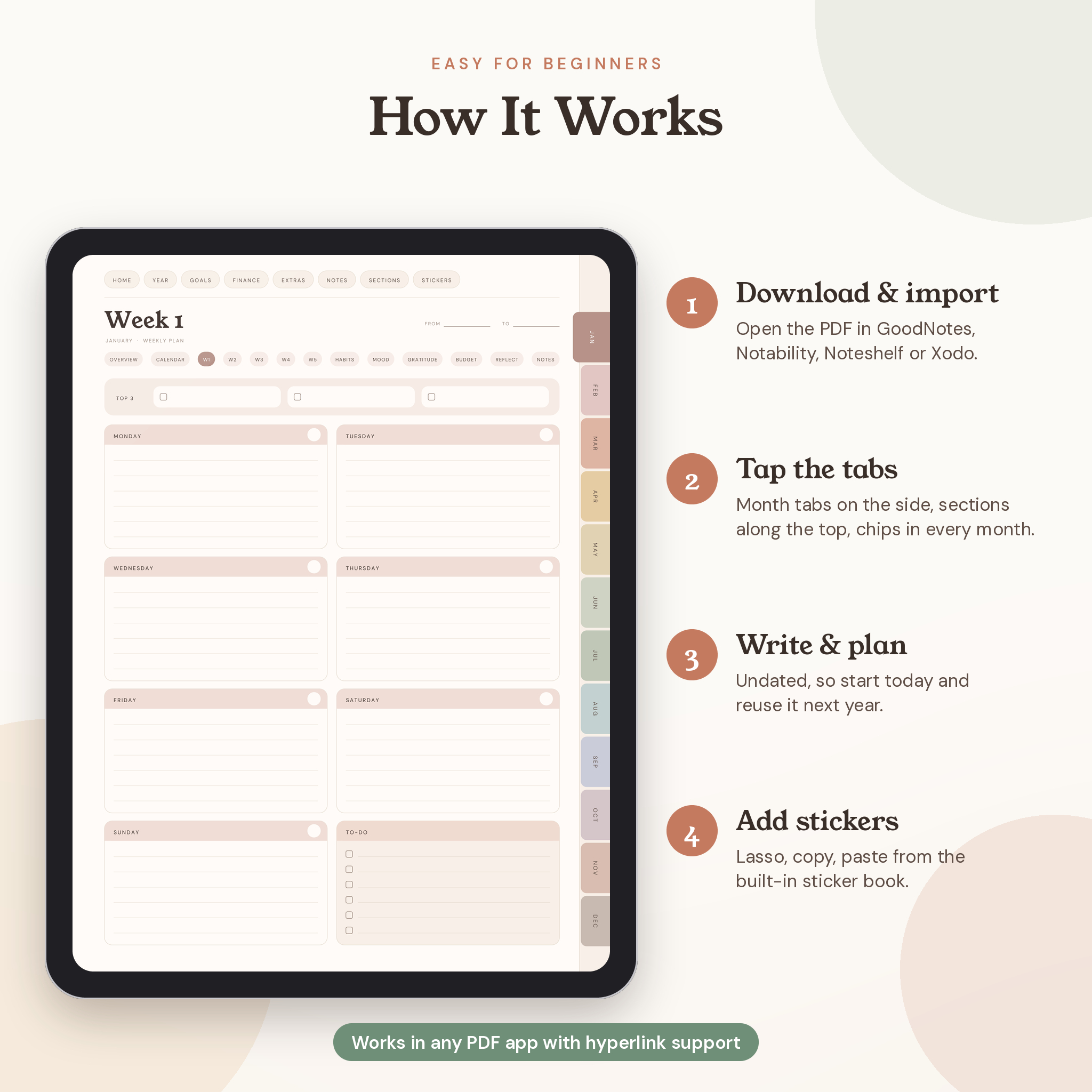 Terra Undated Digital Planner for GoodNotes and Notability - preview 6