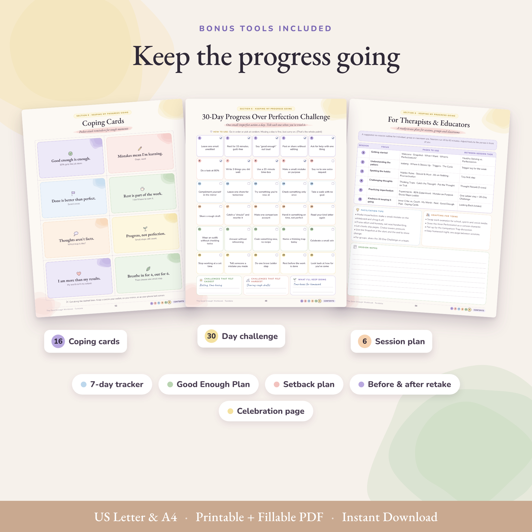 The Good Enough Workbook: Perfectionism Workbook for Teens & Adults, 57-Page Printable & Fillable CBT Worksheets PDF - Image 7