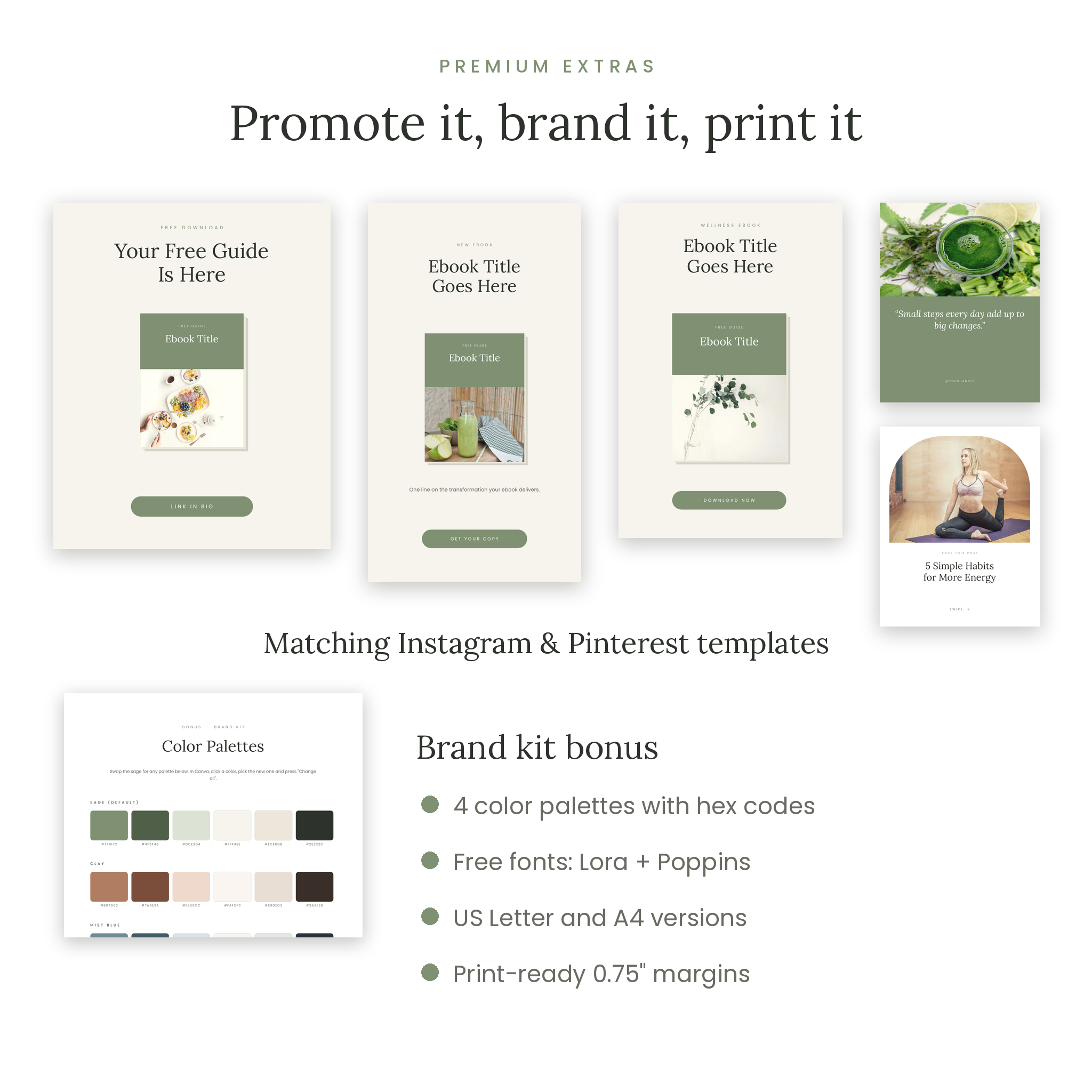 Instagram and Pinterest templates plus brand kit