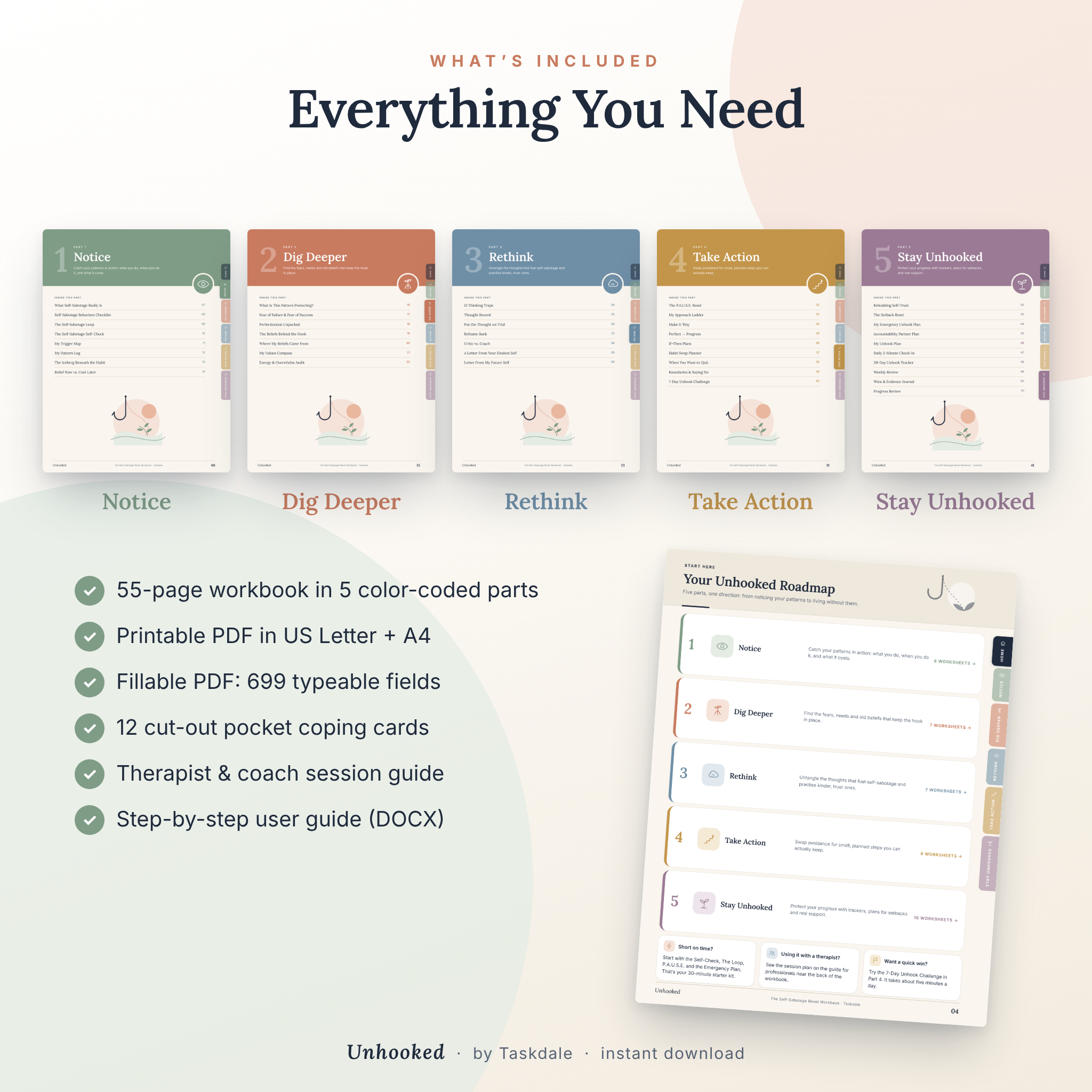 Unhooked self-sabotage workbook by Taskdale