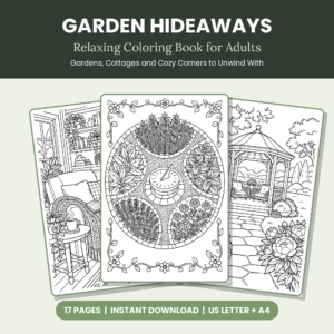 Garden Hideaways Relaxing Coloring Book for Adults