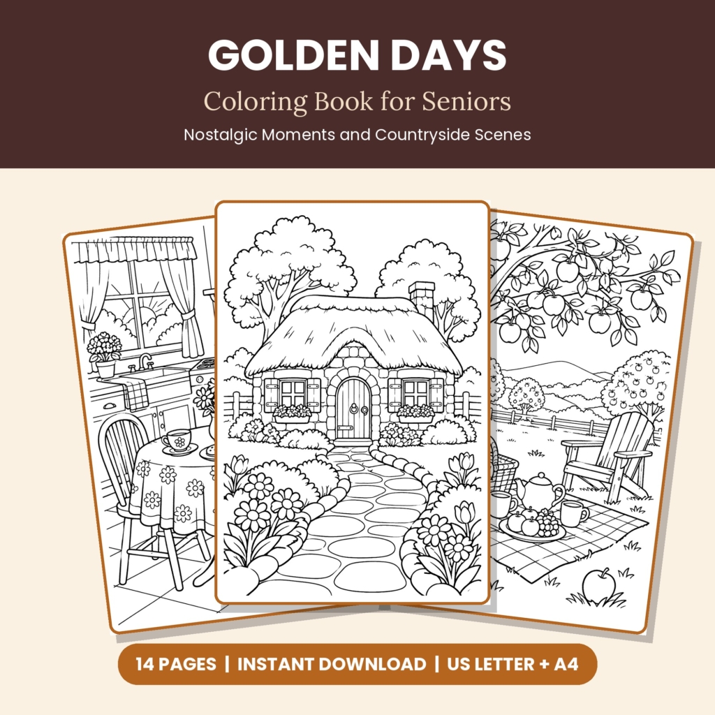 Golden Days coloring book for seniors cover