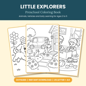 Little Explorers Preschool Coloring Book
